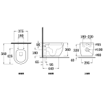 Walrus WR-130108 掛牆高咀座廁 連緩降廁板及掛牆配件 (不包含風琴喉)