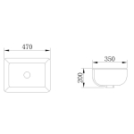 Walrus WR-220110 長方形檯底面盆