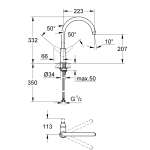 Grohe 31230000 BAUFLOW 單桿廚房龍頭 1/2"