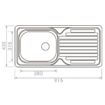 Walrus WR-NH329S 不鏽鋼單膽右翼檯面廚盆