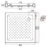 Walrus WR-186003 陶瓷方形花灑盆 連去水 (LO-KT1118)