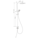 Well Bloom Italy WL64003PB 純黑系列 轉駁式雨淋花灑套裝 (黑色)