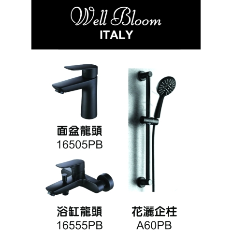 Well Bloom Italy 3SET165PB 165系列純黑色3件龍頭優惠套裝