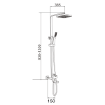 Well Bloom Italy 3012PB 雨淋花灑套裝 (純黑色)
