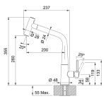 Franke PT193G Icon 可拉出星盆龍頭 (黑色)