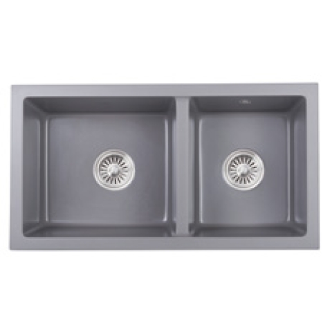 Kitco FQ-800-WH 石英雙鋅盆 (白色) (795 x 430mm)