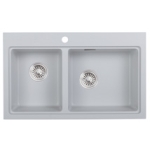 Kitco FQ-810-OT 石英雙鋅盆 (燕麥色) (800 x 490mm)