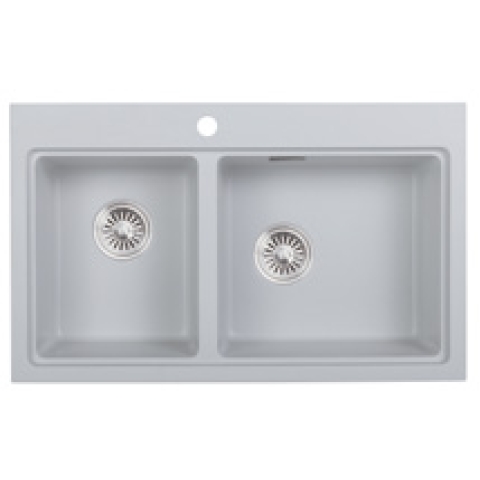 Kitco FQ-810-PL 石英雙鋅盆 (珍珠灰色) (800 x 490mm)