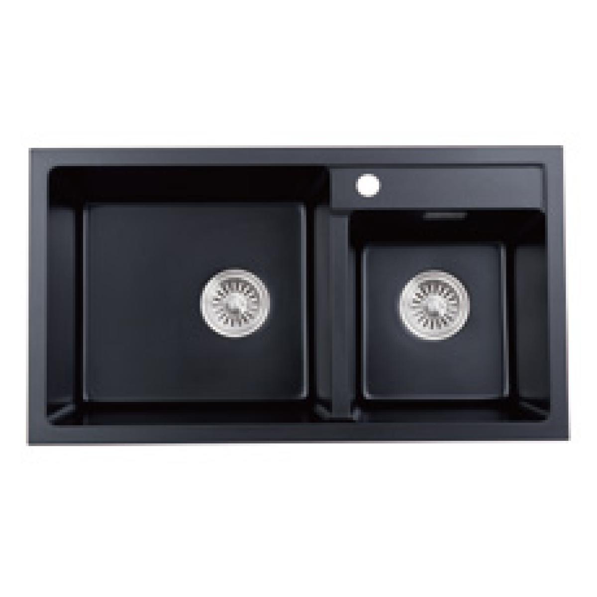 Kitco FQ-830-BK 石英雙鋅盆 (黑色) (830 x 460mm)