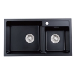 Kitco FQ-830-WH 石英雙鋅盆 (白色) (830 x 460mm)