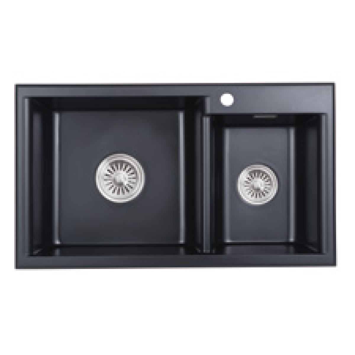 Kitco H8107-BK 石英雙鋅盆 (黑色) (865 x 495mm)