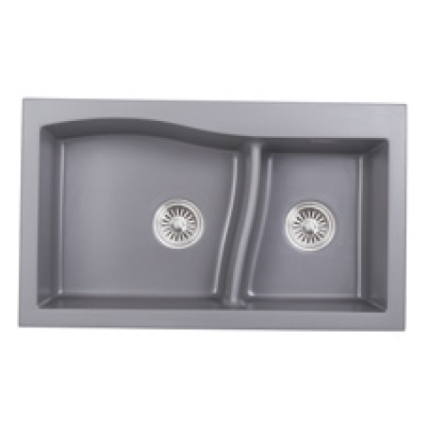 Kitco XW-810-WH 石英雙鋅盆 (白色) (795 x 475mm)