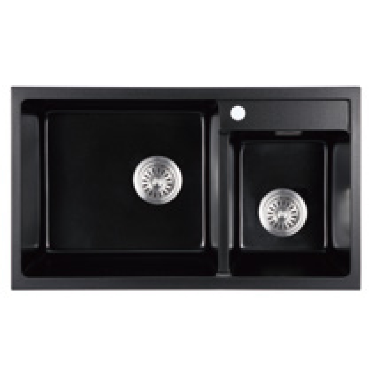 Kitco XW-850-BK 石英雙鋅盆 (黑色) (845 x 500mm)