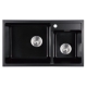 Kitco XW-850-BK 石英雙鋅盆 (黑色) (845 x 500mm)