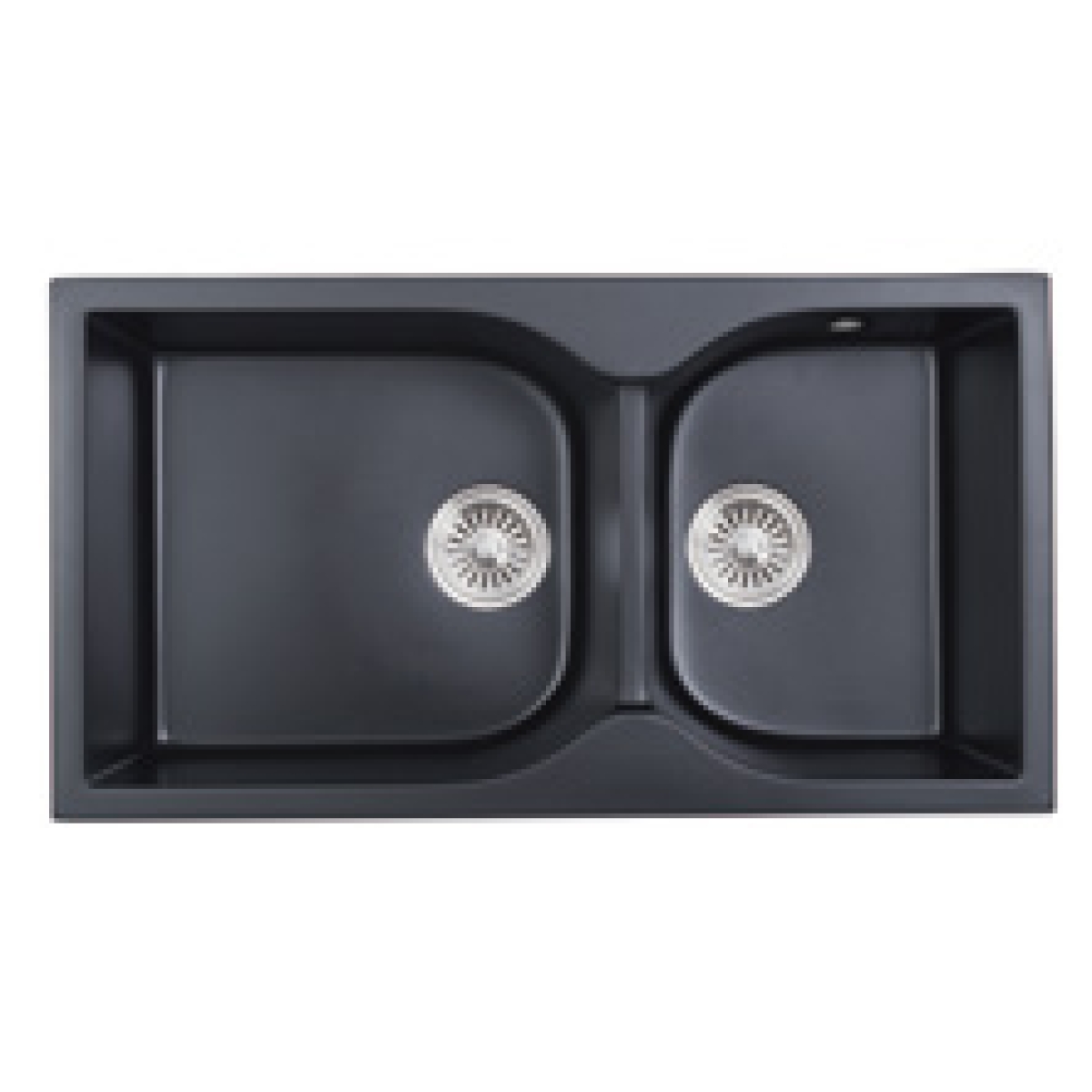 Kitco XW-880-BK 石英雙鋅盆 (黑色) (870 x 475mm)