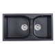 Kitco XW-880-BK 石英雙鋅盆 (黑色) (870 x 475mm)