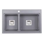 Kitco MQ-8149-OT 石英雙鋅盆 (燕麥色) (800 x 490mm)