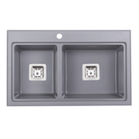 Kitco MQ-8149-OT 石英雙鋅盆 (燕麥色) (800 x 490mm)