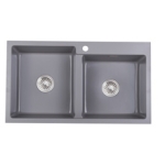 Kitco XW-885-PL 石英雙鋅盆 (珍珠灰色) (880 x 500mm)