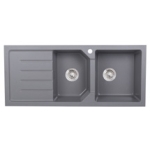 Kitco XW-1150L-BK 石英雙鋅盆 (黑色) (1140 x 500mm)