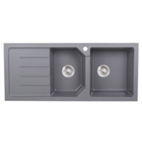 Kitco XW-1150L-BK 石英雙鋅盆 (黑色) (1140 x 500mm)