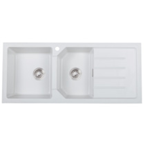 Kitco XW-1150R-BK 石英雙鋅盆 (黑色) (1140 x 500mm)