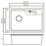 Kitco F6545-WH 石英鋅盆 (白色) (650 x 450mm)