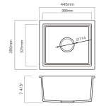 Kitco H-470-PL 石英鋅盆 (珍珠灰色) (445 x 390mm)