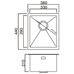 Kitco R10-4168 不鏽鋼鋅盆 (380 x 440mm)