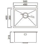 Kitco R10-4178 不鏽鋼鋅盆 (500 x 400mm)