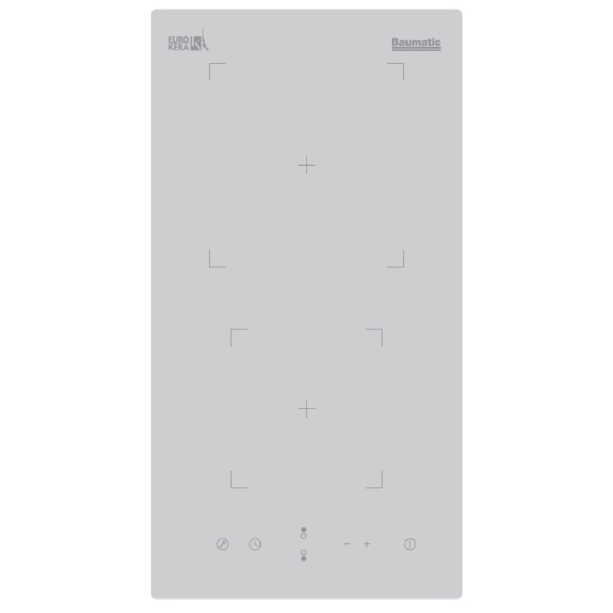 Baumatic BHI305.2 WH 白之戀人系列 30厘米 嵌入式雙頭電磁爐 (白色) (9段火力控制 + 餘熱指示燈 + 隨機附有13A三腳插頭)