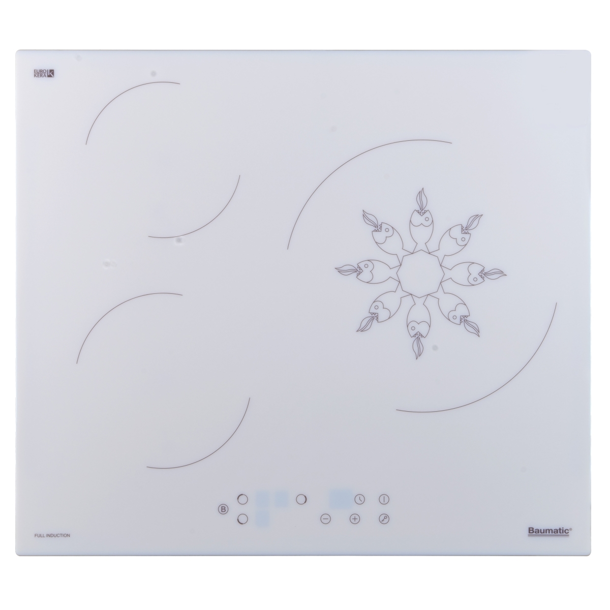 Baumatic BHI637.1 60厘米 6500W 白之戀人系列 嵌入式三區電磁爐 (斜邊設計防爆 + 德國SCHOTT玻璃 + 過熱斷電)