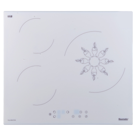 Baumatic BHI637.1 60厘米 6500W 白之戀人系列 嵌入式三區電磁爐 (斜邊設計防爆 + 德國SCHOTT玻璃 + 過熱斷電)