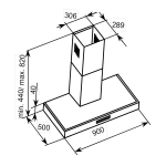 Baumatic BET916X 90厘米 1000m³/h 煙囪式抽油煙機 (3+1風速控制 + 可內循環抽風模式)