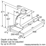 Siemens 西門子 LI97SA531B 90厘米 740m³/h 拉趟式抽油煙機 (3+1風速控制)