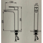 Well Bloom Italy 5003 黑叻色高身面盆龍頭
