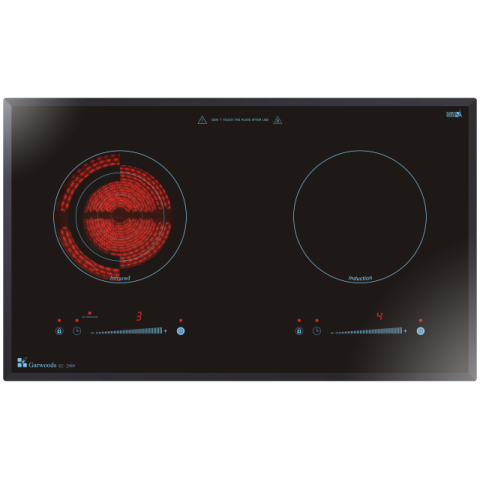 Garwoods 英國樂思 EC-2989 BK 75厘米 2合1 座檯/嵌入式電磁+電陶爐 (鑽黑玻璃)