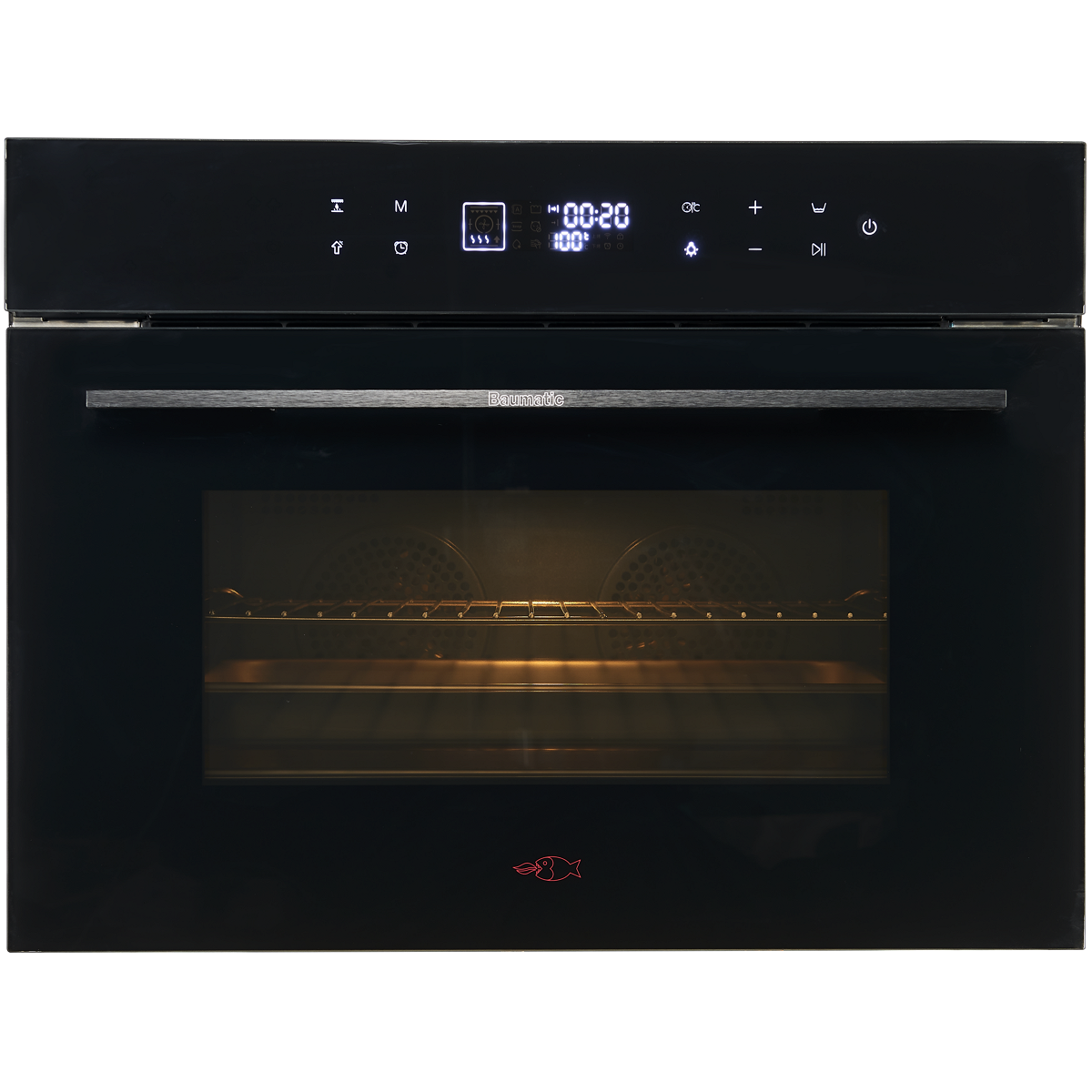 Baumatic BCS496BGL 45厘米 56公升 嵌入式蒸焗爐 (全港首創 雙風扇設計) 可上下獨自調溫度