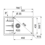 Franke CNG611-78XL 花崗岩 單昇盆 (岩灰色)