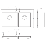 Kohler K-3581T-2FD-NA Vault 31" 下崁式廚房雙鋅盆