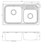 Kohler K-97329T-2KD-NA Aleo 32" 下崁式廚房雙鋅盆