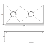 Kohler K-3882T-F-NA Poise 32" 下崁式廚房鋅盆