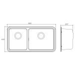 Kohler K-3664T-F-NA Prologue 33" 下崁式廚房鋅盆