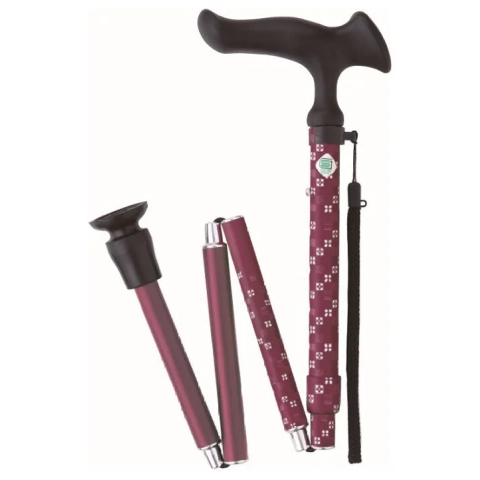 Fuji Home 富士家 FUJI-00008-RD 吸盤型底塞摺疊拐杖 (市松茜)