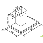 Kuzzo 德國德信 KRISTALL998 90厘米 1080m³/h 煙囪式抽油煙機