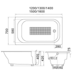 Bellini Italy ZYA815 鑄鐵浴缸