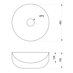 Bellini MA4545GL 座檯洗手盆