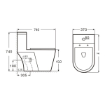 Bellini BX-1640 自由咀連體座廁 (不包含風琴喉)