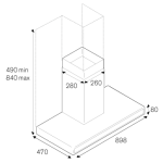 Bertazzoni KG90CONXA 90厘米 800m³/h 煙囪式抽油煙機