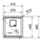 Franke KNG110-37-OX Kubus 2 花崗岩 檯底式單昇盆 (瑪瑙黑色)